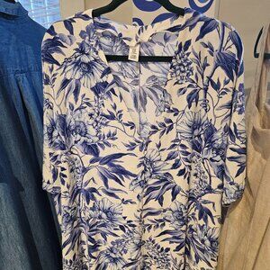 H&M Blue Floral Tunic Dress